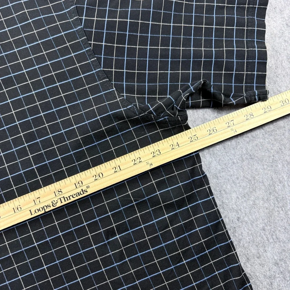 Grand Slam Polo Shirt Men XXL Performance Black Windowpane Check Golf Preppy VTG